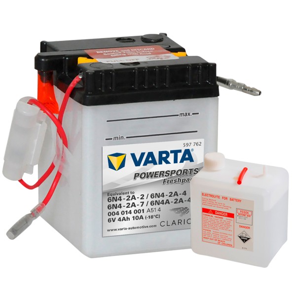 VARTA POWERSPORTS Fresh Pack 6V 4Ah 10A/EN 6N4-2A-2 6N4-2A-7