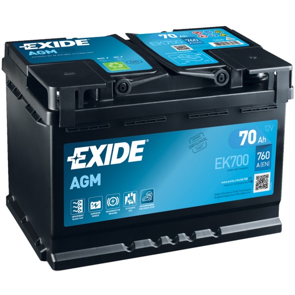 Exide Start-Stop AGM EK700 12V 70 Ah 760 A/EN