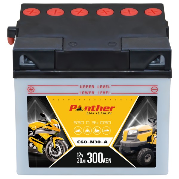 Motorradbatterie 53034 12V 30Ah 300A/EN trocken !! inkl. Säurepacks !!