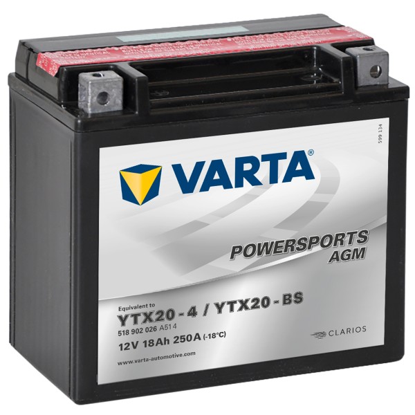 Varta POWERSPORTS AGM 12V 18Ah YTX20-4 YTX20-BS