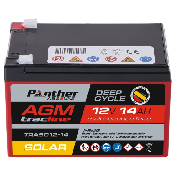 AGM-DC-Batterie SOLAR 12V 14 Ah (20HR) F1/F2