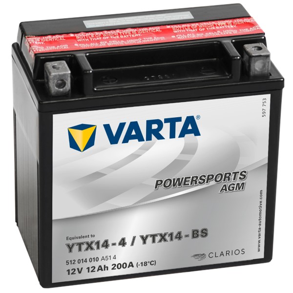 Varta POWERSPORTS AGM 12V 12Ah YTX14-4 YTX14-BS