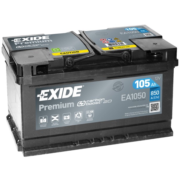 Exide Premium Carbon Boost EA1050 105Ah 850A/EN