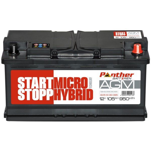 Start-Stop AGM 12V 105Ah 950 A/EN gefüllt