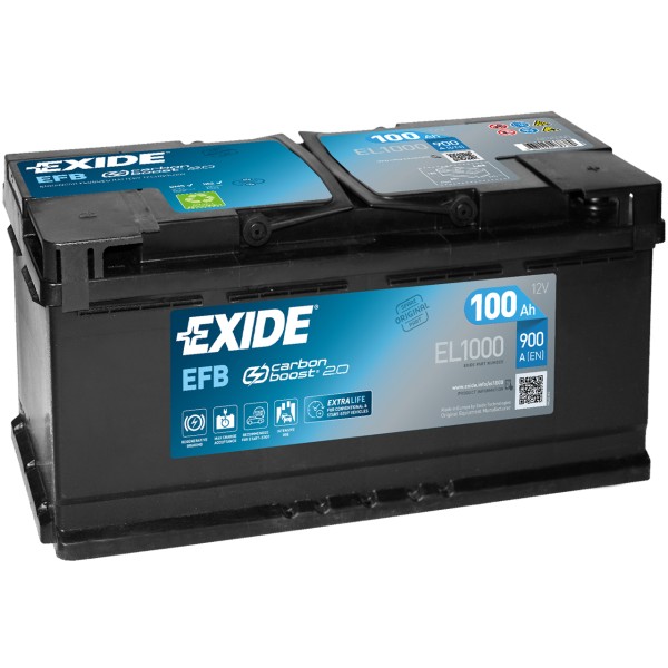 Exide Start-Stop EFB EL1000 12V 100 Ah 900 A/EN