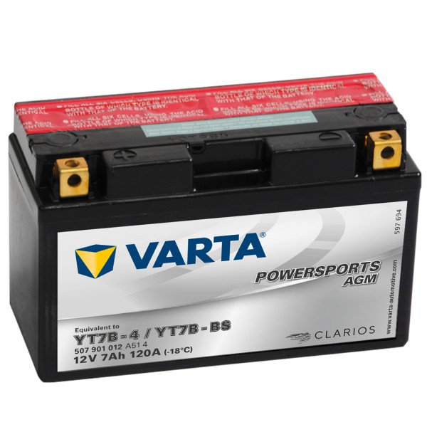 Varta POWERSPORTS AGM 12V 7Ah YT7B-4 YT7B-BS