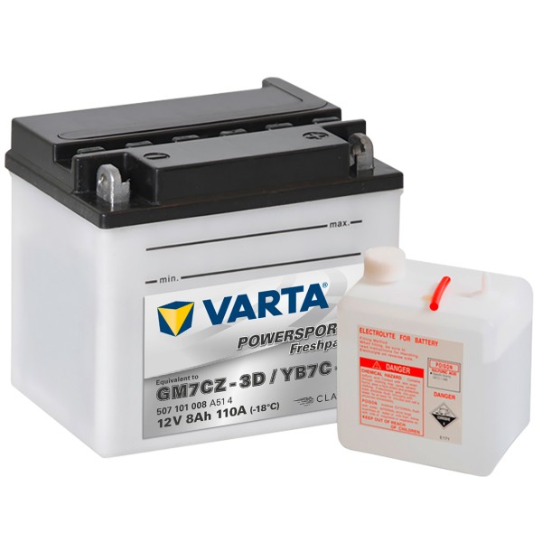 Varta POWERSPORTS Fresh Pack 12V 7Ah GM7CZ-3D YB7C-A
