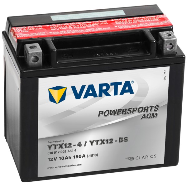 Varta POWERSPORTS AGM 12V 10Ah YTX12-4 YTX12-BS