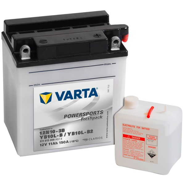 Varta POWERSPORTS Fresh Pack 12V 11Ah 12N10-3B YB10L-B