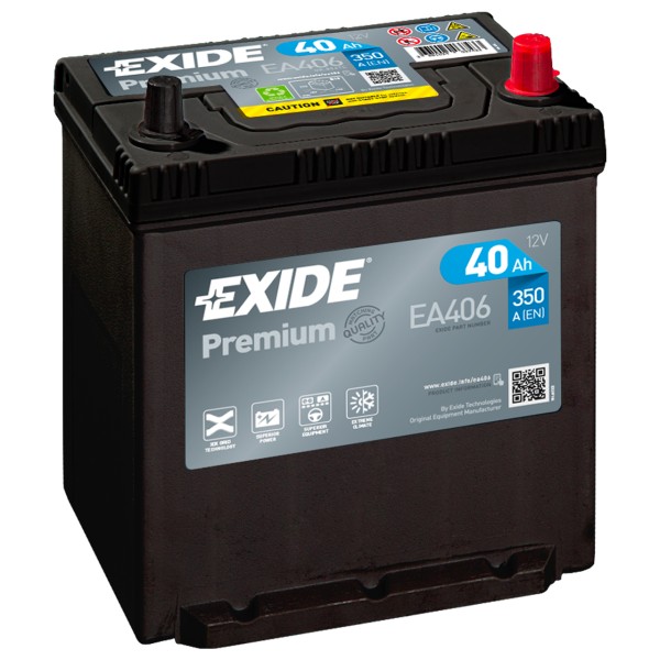 Exide Premium Carbon Boost JIS EA406 40Ah 350A/EN