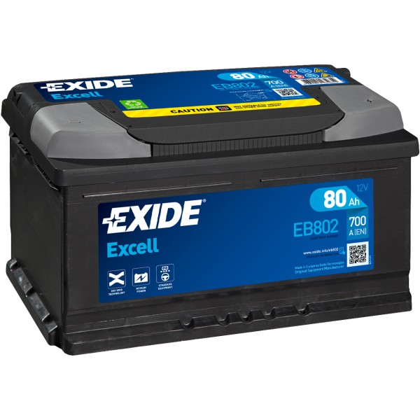 Exide Excell EB802 12V 80 Ah 700 A/EN