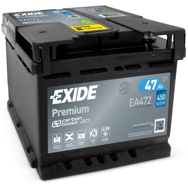 Exide Premium Carbon Boost EA472 47Ah 450A/EN