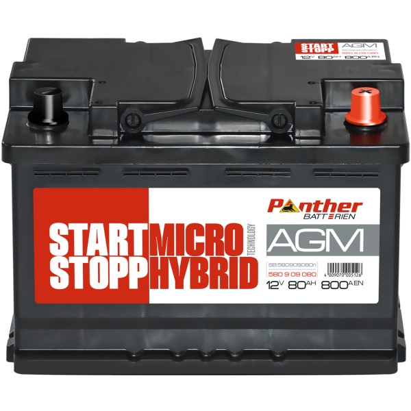 Start-Stop AGM 12V 80Ah 800 A/EN gefüllt