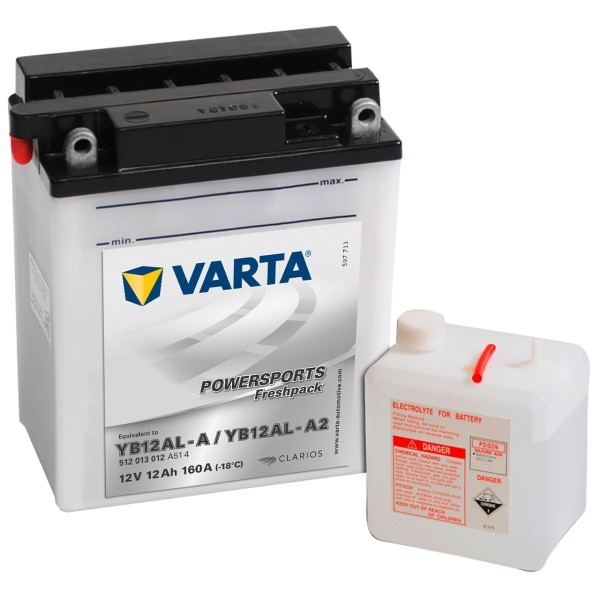 Varta POWERSPORTS Fresh Pack 12V 12Ah YB12AL-A YB12AL-A2