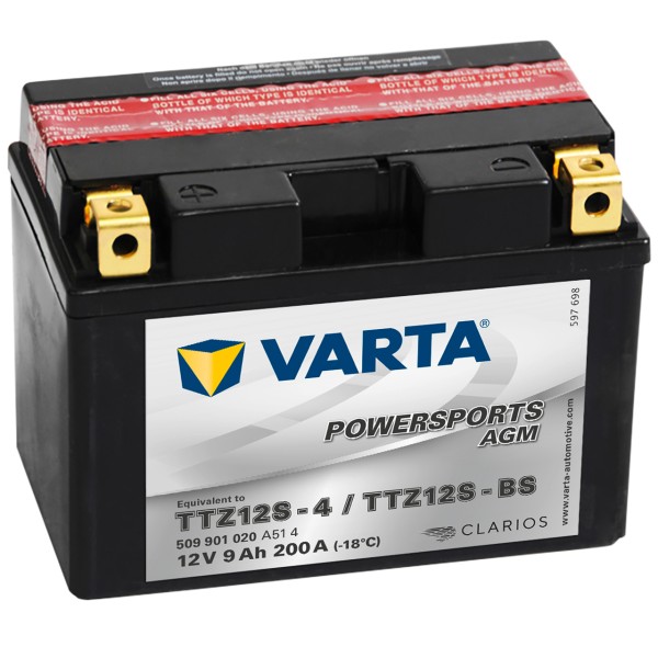 Varta POWERSPORTS AGM 12V 9Ah YTZ12S-4 YTZ12S-BS