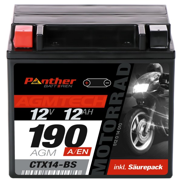 AUX AGM 51214 Back-Up Batterie 12V 12Ah CTX14-BS