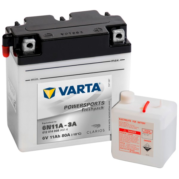 Varta POWERSPORTS Fresh Pack 6V 12Ah 6N11A-3A