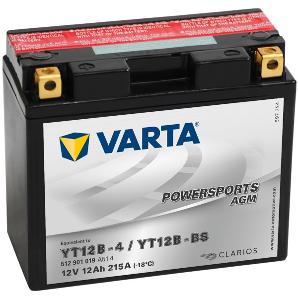 Varta POWERSPORTS AGM 12V 12Ah YT12B-4 YT12B-BS