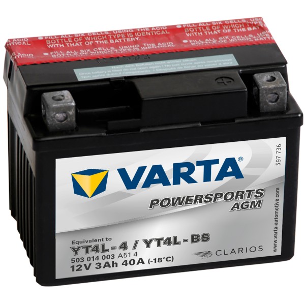 Varta POWERSPORTS AGM 12V 3Ah YT4L-4 YT4L-BS