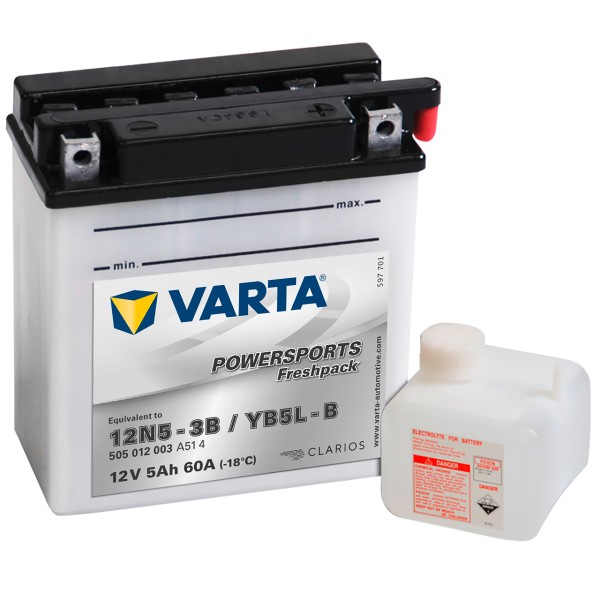 Varta POWERSPORTS Fresh Pack 12V 5Ah 12N5-3B YB5L-B