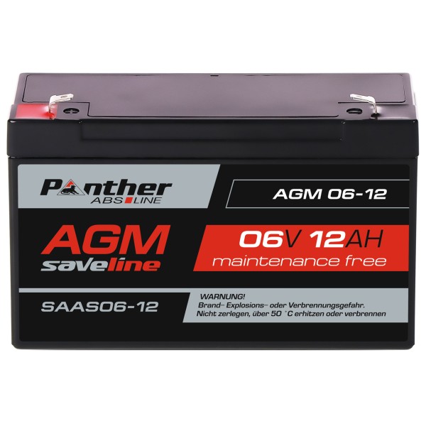 AGM-Batterie 06V 12 Ah