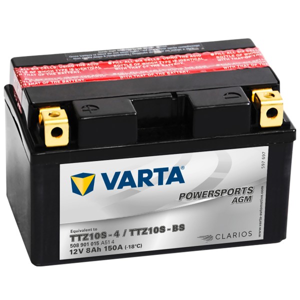 Varta POWERSPORTS AGM 12V 8Ah YTZ10S-4 YTZ10-BS