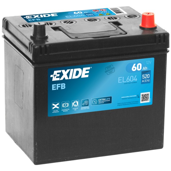 Exide Start-Stop EFB JIS EL604 12V 60 Ah 520 A/EN