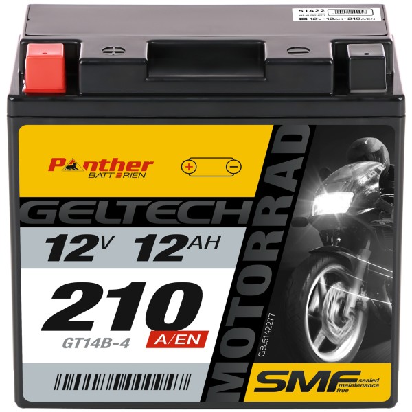 Gelbatterie 51422 12V 12Ah GT14B-4