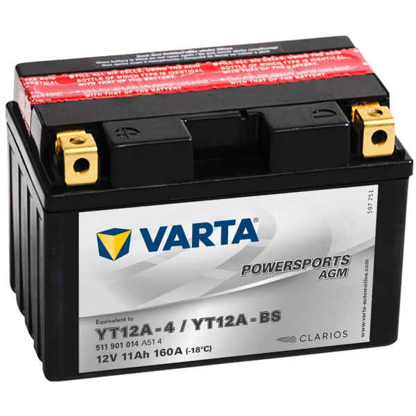 Varta POWERSPORTS AGM 12V 11Ah YT12A-4 YT12A-BS