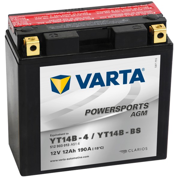 Varta POWERSPORTS AGM 12V 12Ah YT14B-4 YT14B-BS