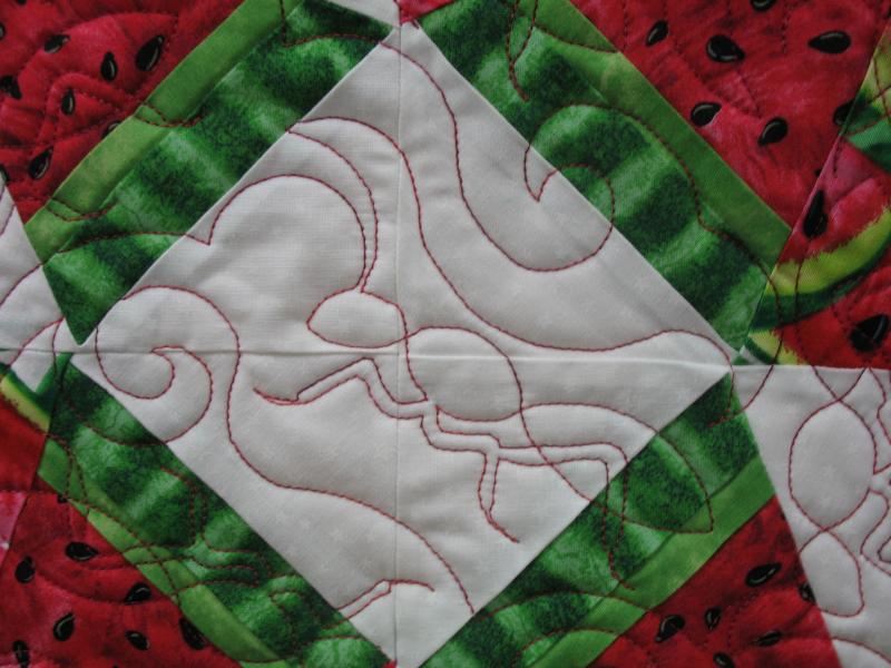 Angela's Watermelon Quilt detailed view