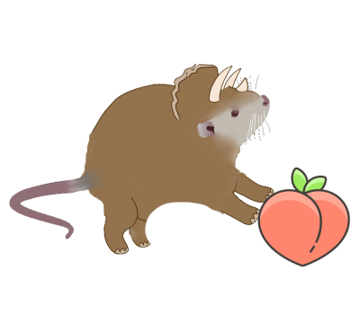 Dinosaur Rat with Peach