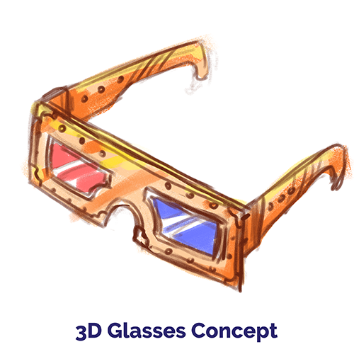 3d Glasses concept