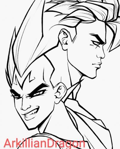 Majin Vegeta and Gokou