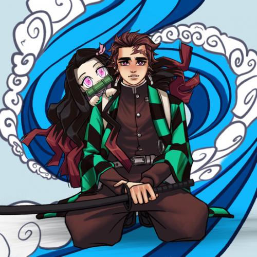 Tanjiro Kamado and Nezuko Kamado from Demon Slayer