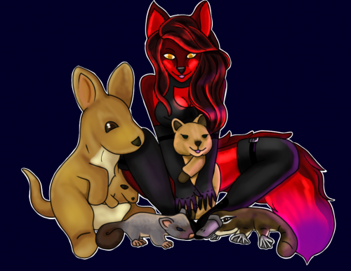 Ember Darkfire and her Plushies