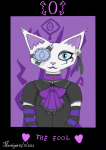 Goth NB cat tarot (0 the fool)