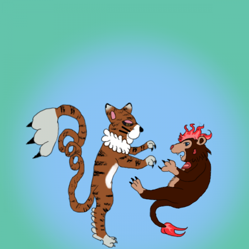 Tigre making a friend