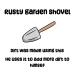 Rusty garden shovel