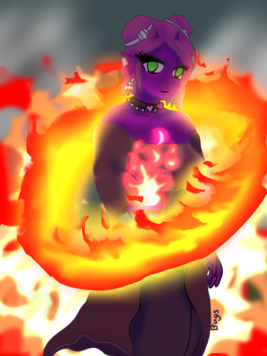 The firey flames of Raven