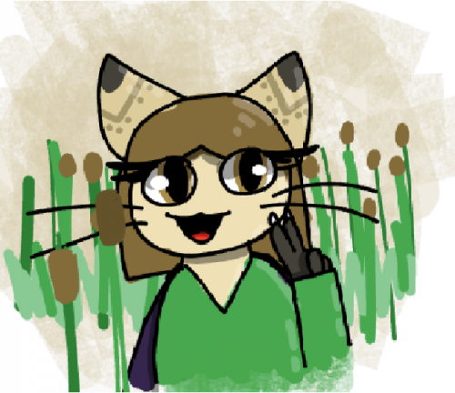 Myra with some cattails