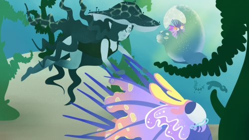 [Dragons of Aquella] Mycelia and Sundra Play With Frilled Urchins [Event]
