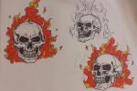 Ashen King skull doodles