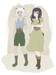 Aranea and his sister gossiping on a trail