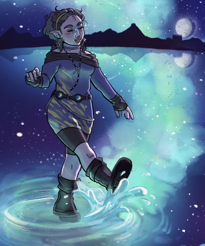 Splashing in the starry sky