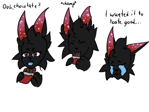 Vamp trying chocolate