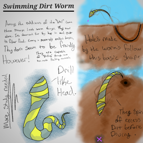 swimming dirt worm