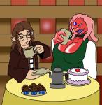 Joy and Fayen enjoy some Nice Castimeria Tea