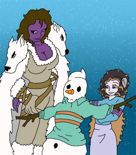 Wonderstar and Tiol Making an Snowman!