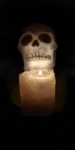 Candle lit skull